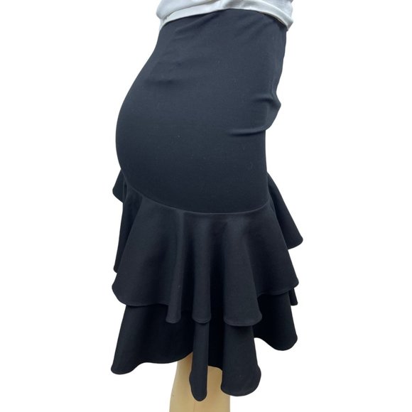 Ralph Lauren Women’s Black Ruffle Knee Length Skirt Sz 4 - NWT - Picture 4 of 8